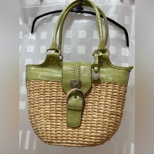 Unbranded woven top handle purse faux croc